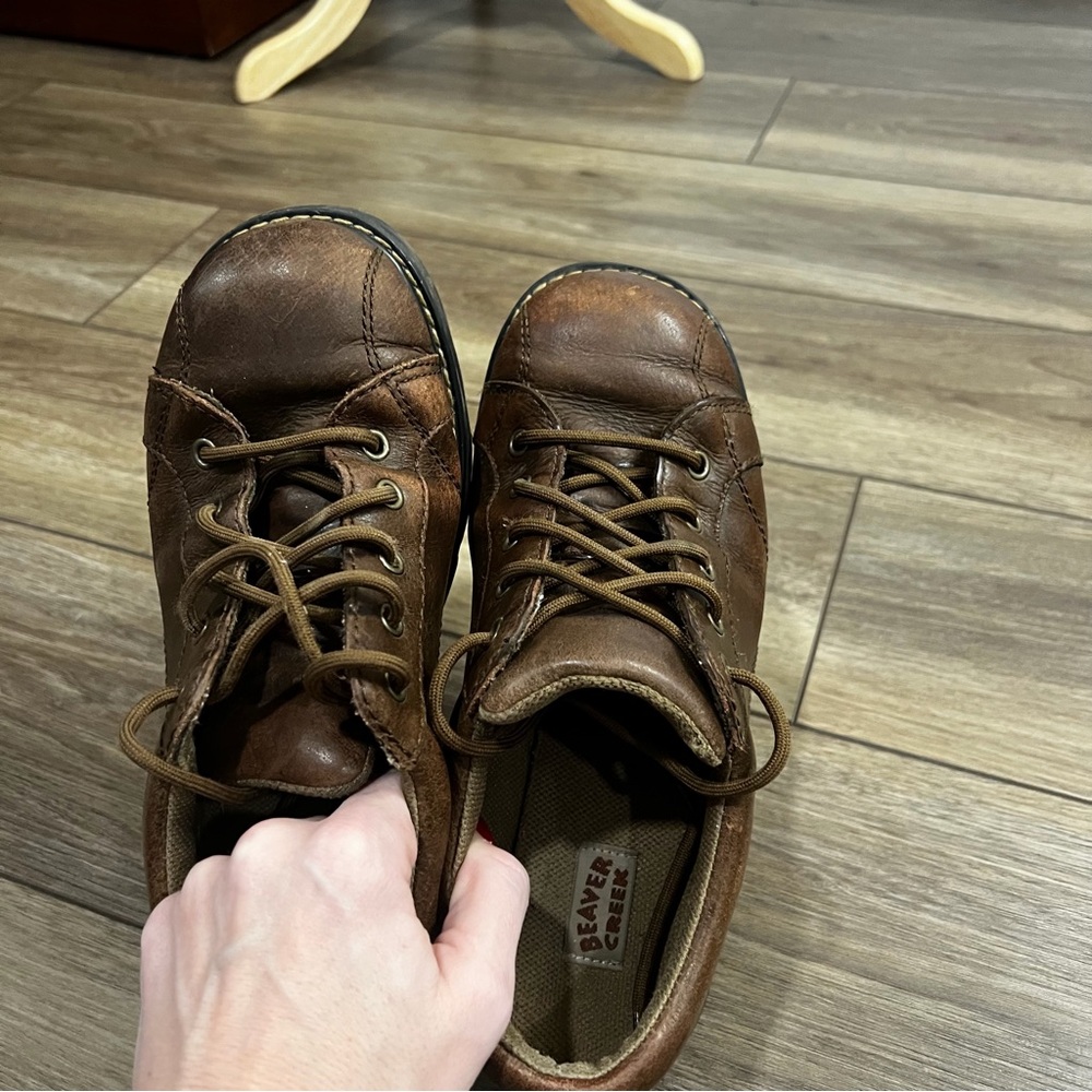 Y2K Brown Leather Clogs - Picture 6 of 7
